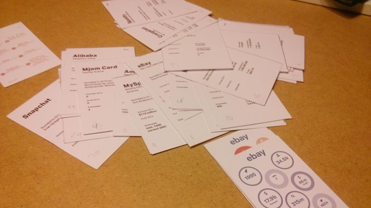 Making of MJOM Cards – Erste Papierprototypen für Web Trumps